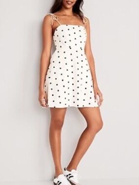 Old navy Women’s White Polka Dot Tie-Shoulder Mini Dress